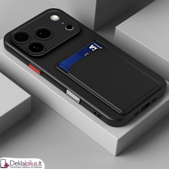 Guminis dėklas su kišenėle - juodas (Apple Iphone 17 Pro/Iphone 18 Pro) Guminis dėklas su kišenėle - juodas (Apple Iphone 17 Pro/Iphone 18 Pro)